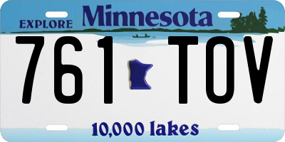 MN license plate 761TOV