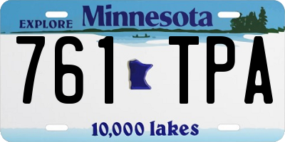 MN license plate 761TPA