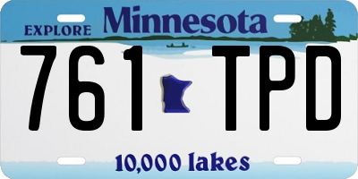 MN license plate 761TPD
