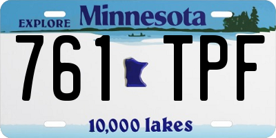 MN license plate 761TPF