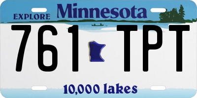 MN license plate 761TPT