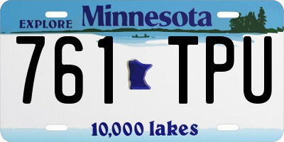 MN license plate 761TPU