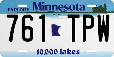 MN license plate 761TPW