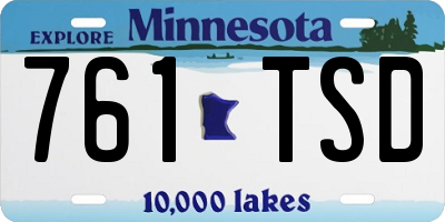 MN license plate 761TSD