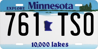 MN license plate 761TSO