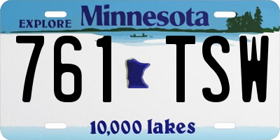 MN license plate 761TSW
