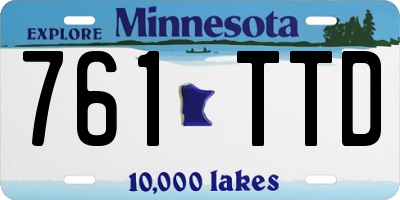 MN license plate 761TTD