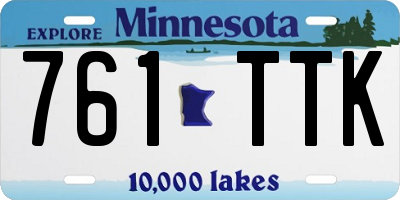 MN license plate 761TTK