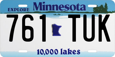 MN license plate 761TUK