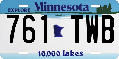 MN license plate 761TWB