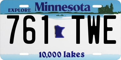MN license plate 761TWE