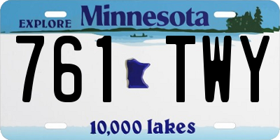 MN license plate 761TWY