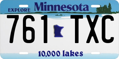 MN license plate 761TXC