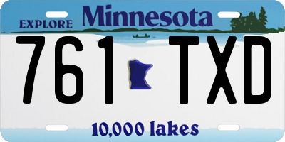 MN license plate 761TXD