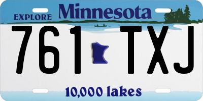 MN license plate 761TXJ