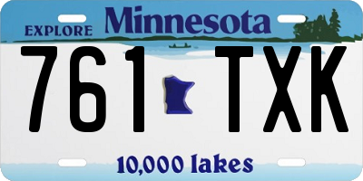 MN license plate 761TXK