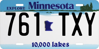 MN license plate 761TXY