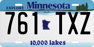 MN license plate 761TXZ