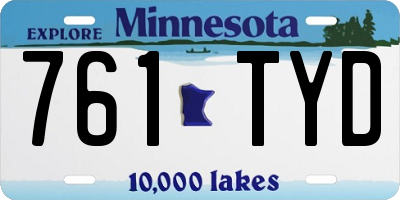 MN license plate 761TYD