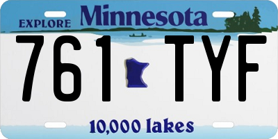 MN license plate 761TYF