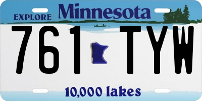 MN license plate 761TYW