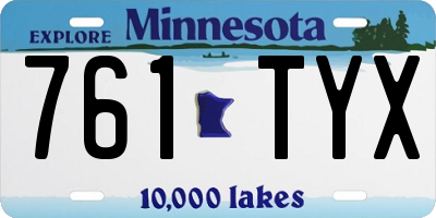 MN license plate 761TYX