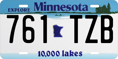 MN license plate 761TZB