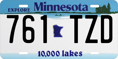 MN license plate 761TZD