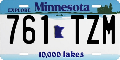 MN license plate 761TZM