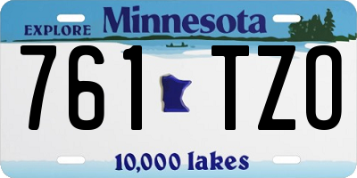 MN license plate 761TZO