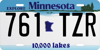 MN license plate 761TZR