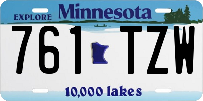 MN license plate 761TZW