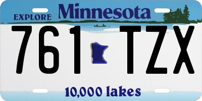 MN license plate 761TZX