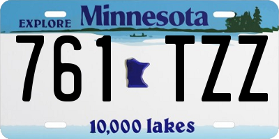 MN license plate 761TZZ