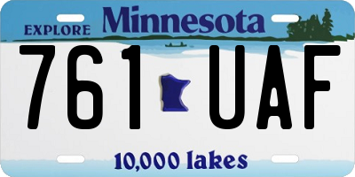 MN license plate 761UAF