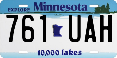 MN license plate 761UAH