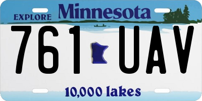 MN license plate 761UAV