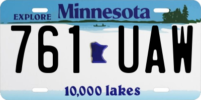 MN license plate 761UAW