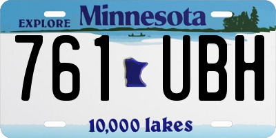 MN license plate 761UBH