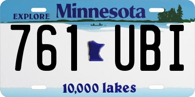 MN license plate 761UBI
