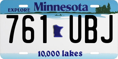 MN license plate 761UBJ