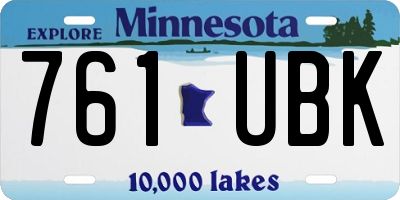 MN license plate 761UBK