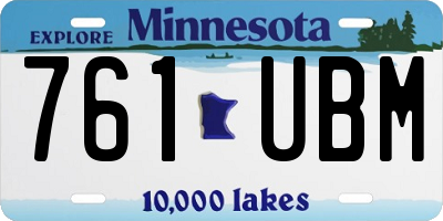 MN license plate 761UBM