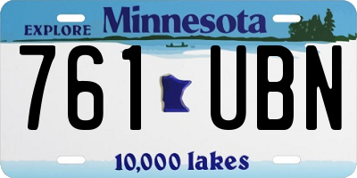 MN license plate 761UBN