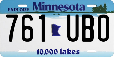 MN license plate 761UBO
