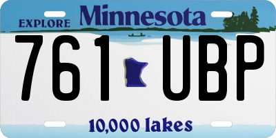 MN license plate 761UBP