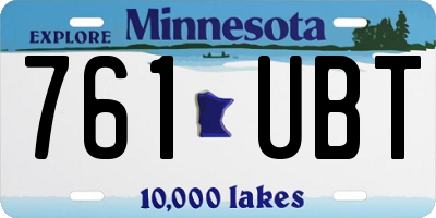 MN license plate 761UBT