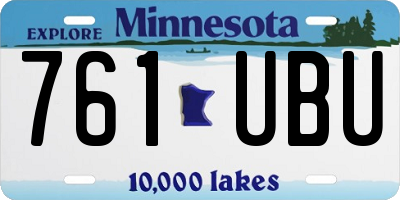MN license plate 761UBU