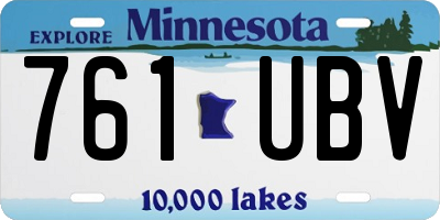 MN license plate 761UBV