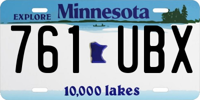 MN license plate 761UBX